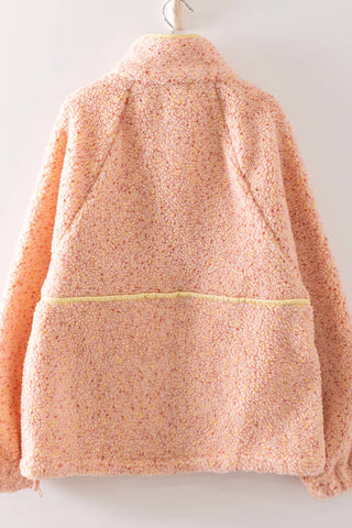 Contrast Trim Fleece Anorak Pullover