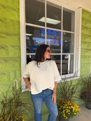 `Scuba Round Neck Top With Side Slits