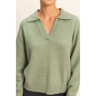 Collared V Neck Sweater