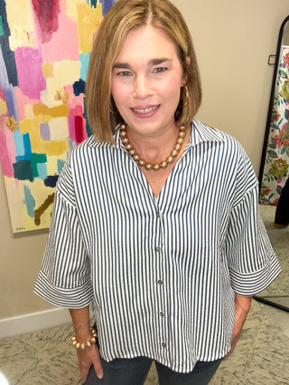 Indigo Stripe Top