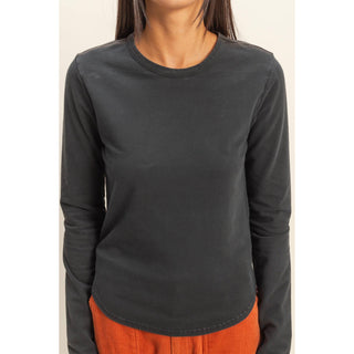 Long Sleeve Round Hem Top