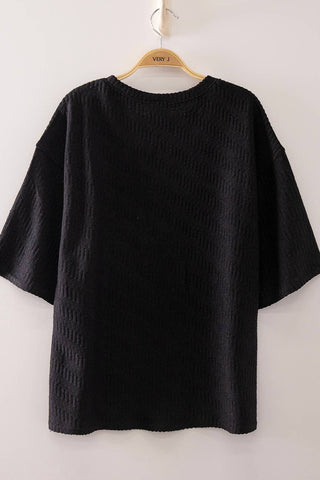 Textured Short Sleeve Top