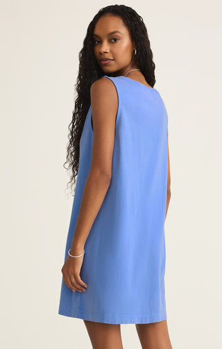Z Supply Sloane V-Neck Mini Dress Bay Blue