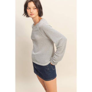 Striped Raglan Long Sleeve Top