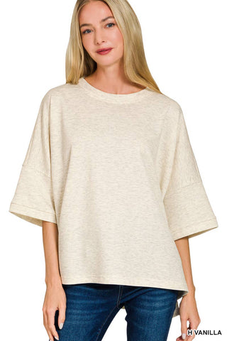 `Scuba Round Neck Top With Side Slits