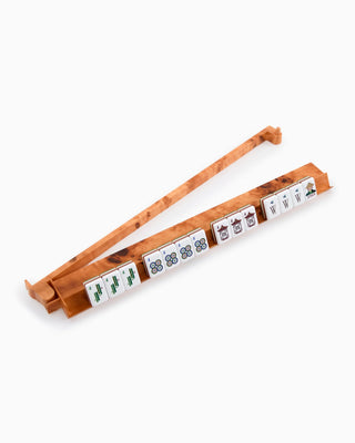 Oh My Mahjong Burl Rack & Pusher Set