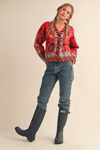 Paisley Cardigan Sweater