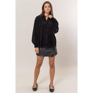 Velvet Striped Blouse