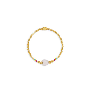 Stretch of the Sea - White Heart Bracelet