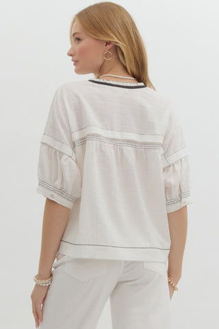 White Pintuck Top
