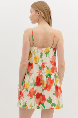 Tropical Tiered Mini Dress