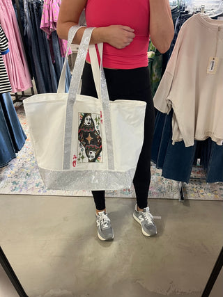 QUEEN OF SPARKLES Rhinestone Queen Tote Bag