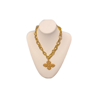 Hidden Truth 18in Double Gold Chain with Andrea Cross Necklace