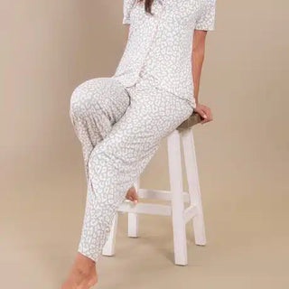 Taupe Leopard Pajama Pants Set