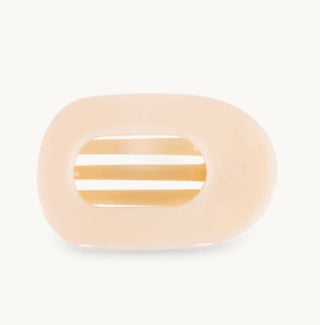 Almond Beige White Flat Round Hair Clip