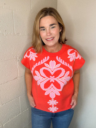 THML Orange Sleeveless Sweater