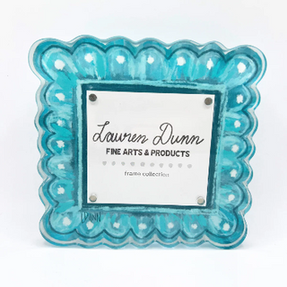 Lauren Dunn TEAL SCALLOPS ACRYLIC FRAME