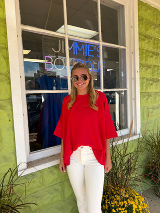 `Scuba Round Neck Top With Side Slits