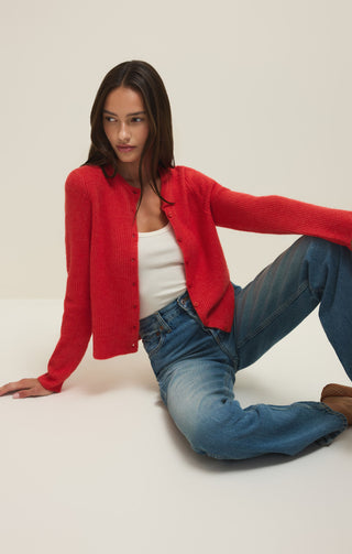 Z Supply Medina Cardigan Red Lotus