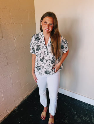 Black Floral Top