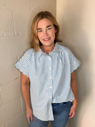 Scalloped Short Sleeve Top