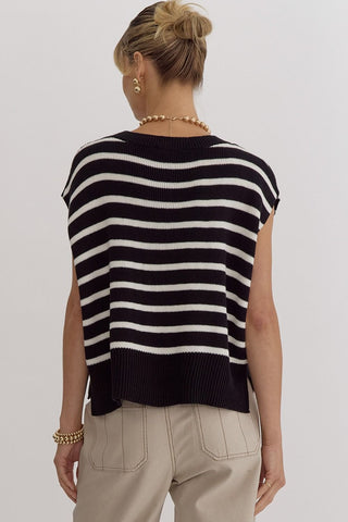 Black & White Striped Top