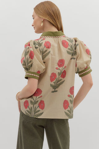 Ecru Floral Top