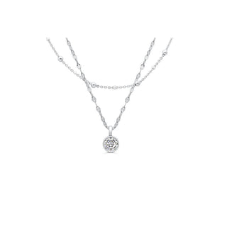 Isla “Here's the Skinny” 2 Pack Necklace - Enamel Necklaces - Clear/White- ST