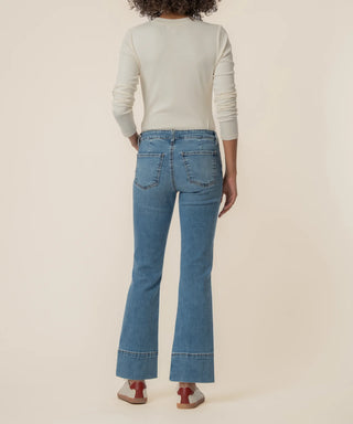 Kelsey Mid Rise Kick Flare with Wide Hem