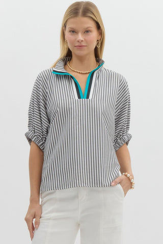 Black Striped Top