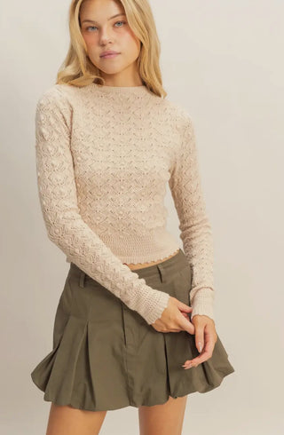 Pointelle Knit Sweater