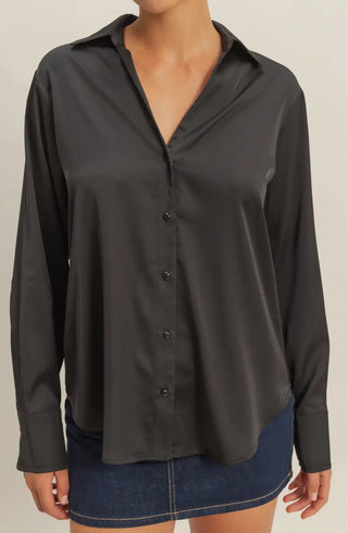 Satin Luxe Button Down Top