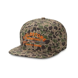 Fieldstone 7 Panel Full Backwoods Camo Logo Hat