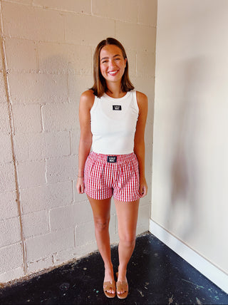 Lulu Mac RED GINGHAM BOXER SHORT