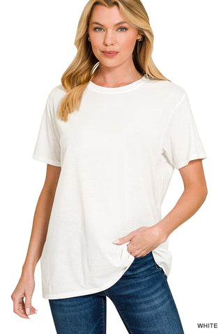 Cotton Boyfriend Round Neck Tee
