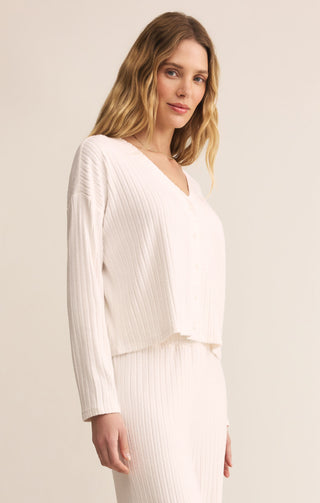 Z Supply Mara Rib Cardigan Vanilla Ice