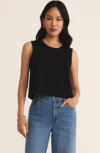 Sloane Jersey Muscle Top- True Black