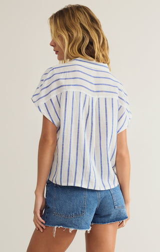 Paralell Button Down Top Palace Blue Z Supply