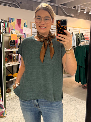 Oversized Crew Neck Sweater Vest