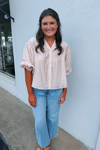 Floral Block Print Blouse
