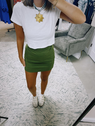 THML Plain Skort- Olive Green