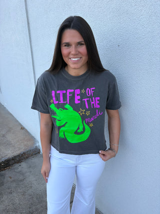 Life of the Mardi Gator Crop Tee