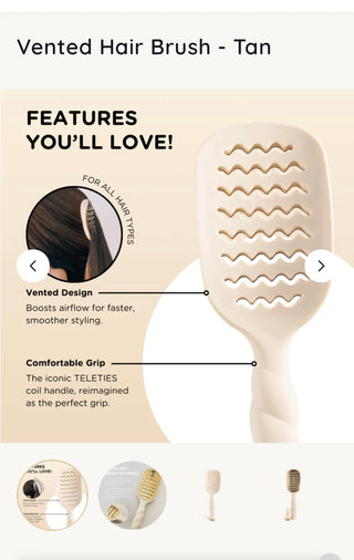 TELETIES Vented Hair Brush - Tan
