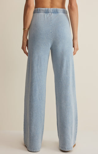 Z Supply Boyfriend Hunter Knit Denim Denim Pant Ocean Air Indigo