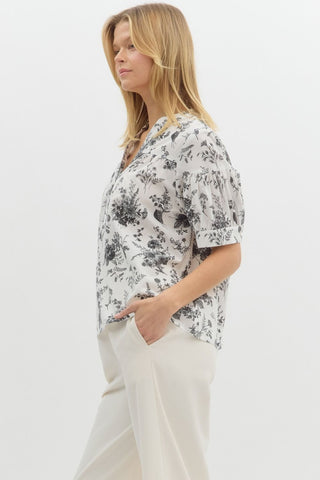 Black Floral Top