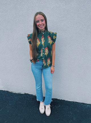 THML Evergreen Floral Top