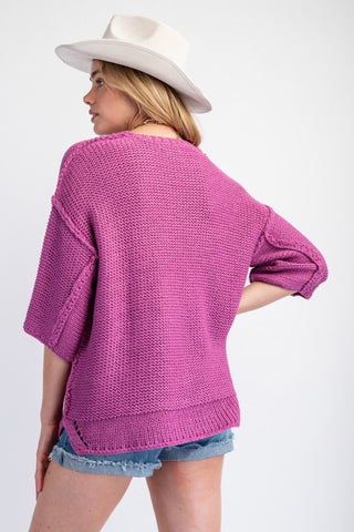 Easel Dolman Sleeve Sweater Top