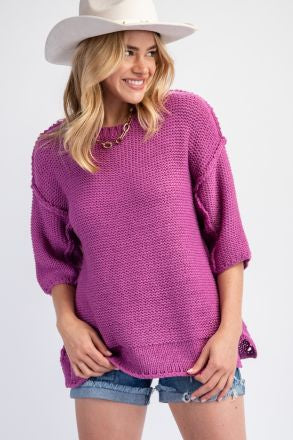 Easel Dolman Sleeve Sweater Top