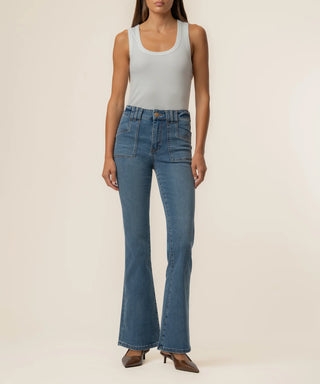 KUT FROM THE KLOTH STELLA HIGH RISE FLARE CLEAN HEM Wish Wash