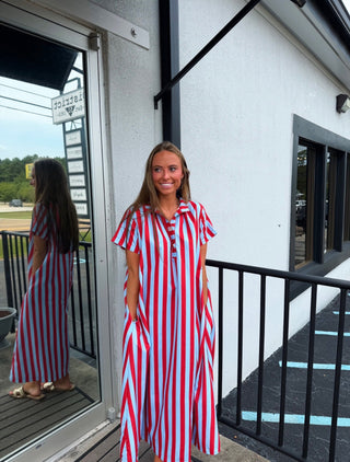 The Caroline Stripe Midi Dress